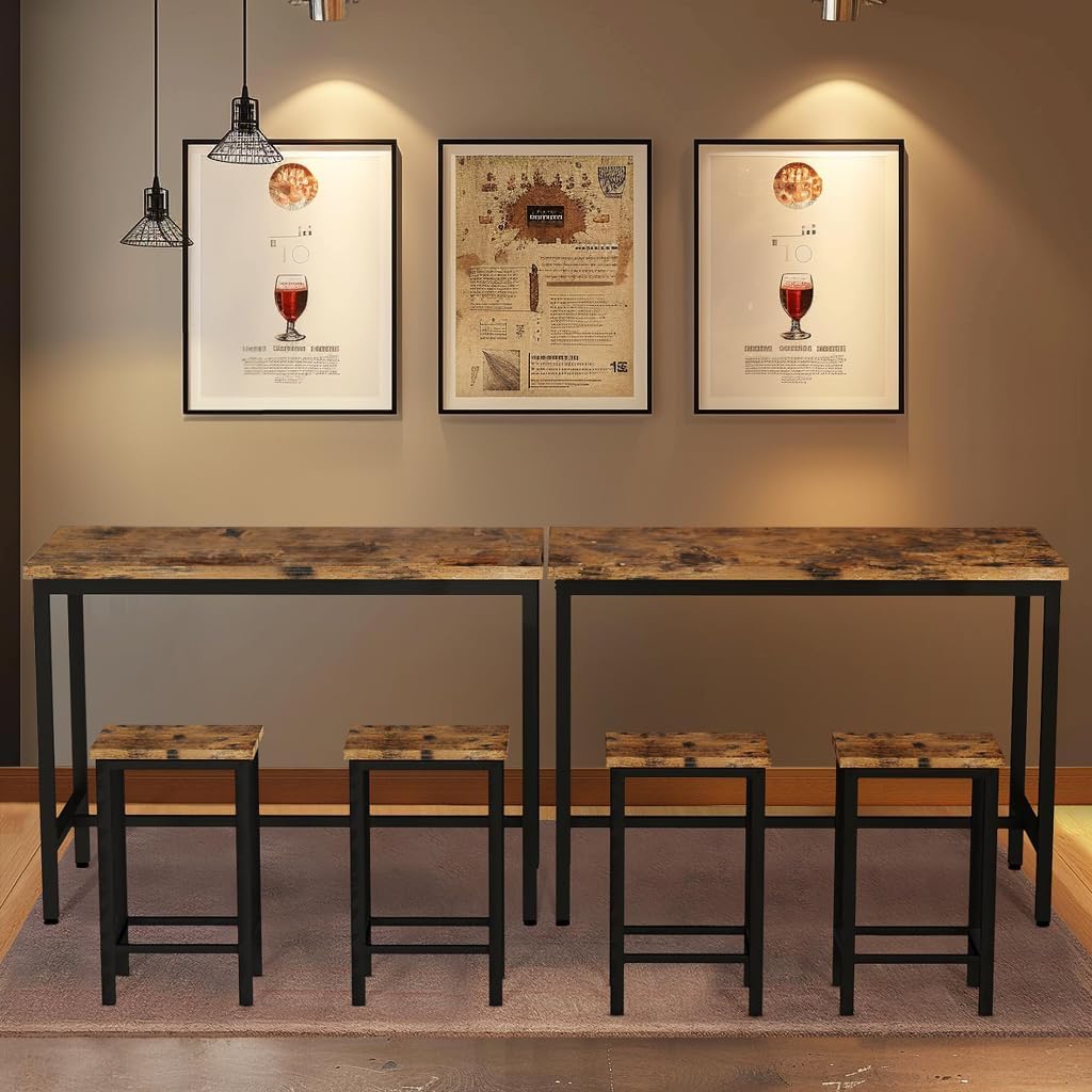 DKLGG Square Dining Table Set - Spacious Design for Family Gatherings