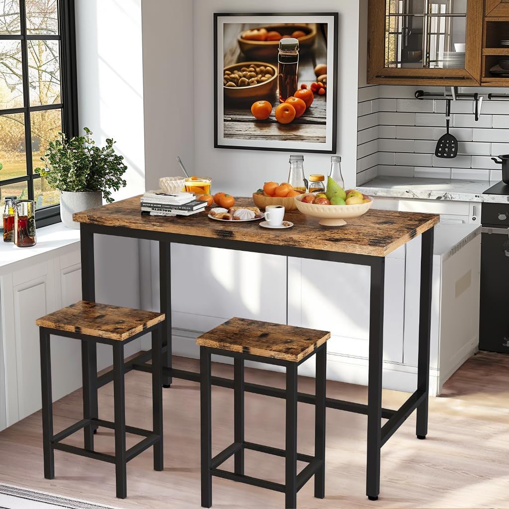 DKLGG Square Dining Table Set - Spacious Design for Family Gatherings