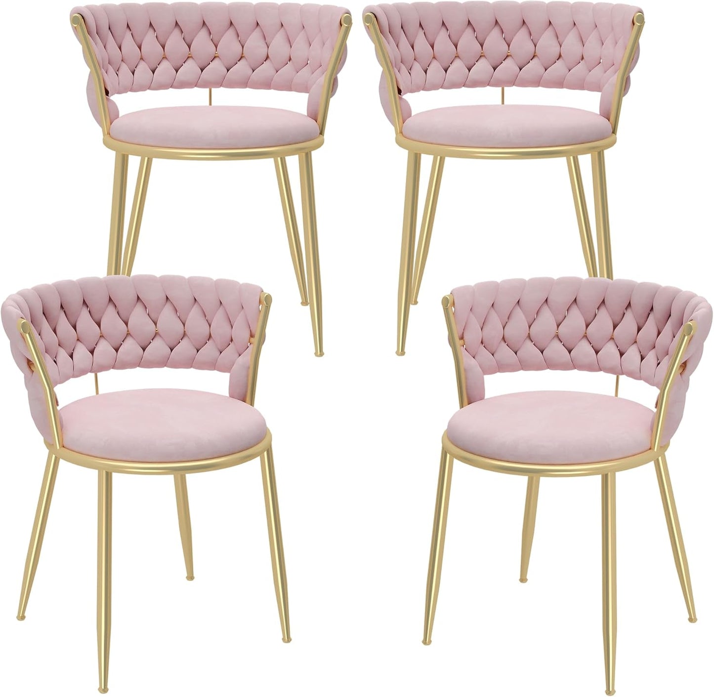 DKLGG Velvet Dining Chair Set of 4 - Elegant Upholstered Chairs for Stylish Dining