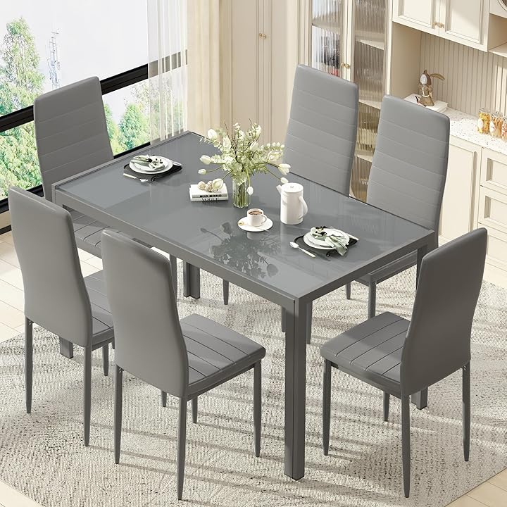 Table and chair set for 4-6 persons