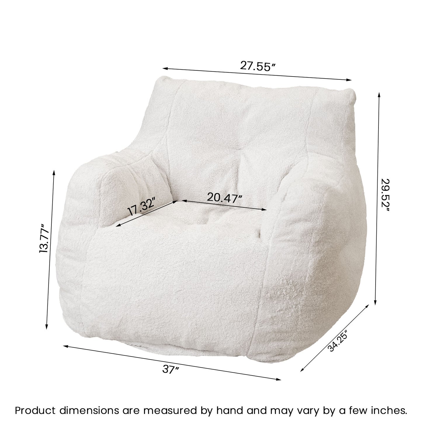 DKLGG Adult Jumbo Bean Bag Chair - Large and Cozy with Extra Padding