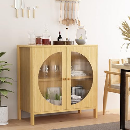 DKLGG Bohemian Kitchen Buffet Cabinet - Oak Sideboard for Functional and Stylish Storage