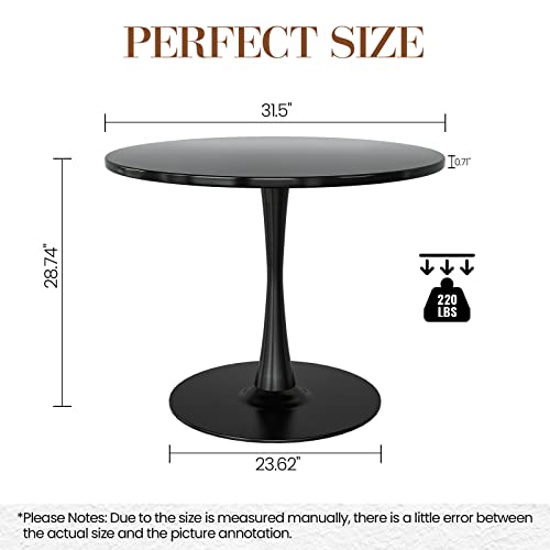 DKLGG Modern Round Dining Table - Stunning White Marble Design for Your Dining Room