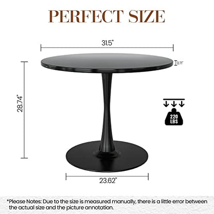 DKLGG Modern Round Dining Table - Stunning White Marble Design for Your Dining Room