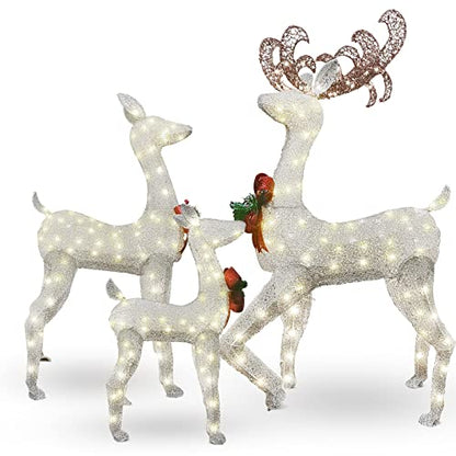 DKLGG 3-Piece LED Christmas Reindeer Set - 230 Lights for Festive Indoor/Outdoor Decor