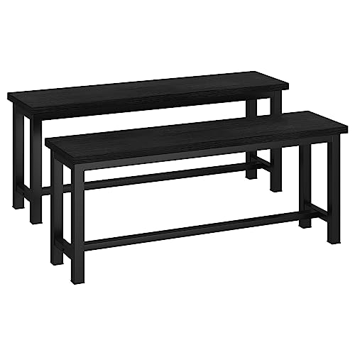 DKLGG Black Dining Stools - Set of 2 39-Inch Benches for a Sleek and Modern Look