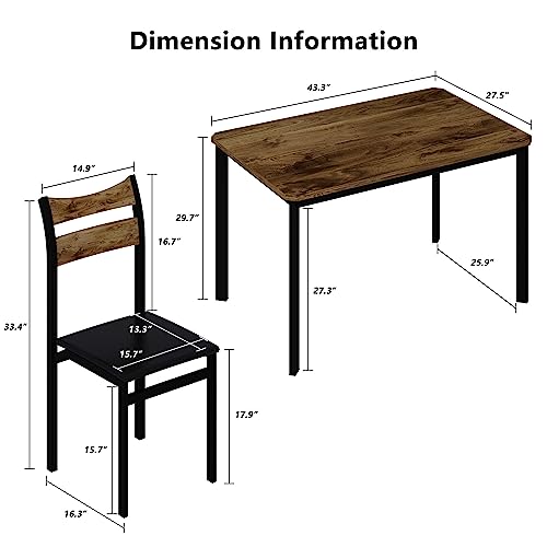 DKLGG 5-Piece Kitchen Dining Set - Elegant Gray Wood for Modern Family Meals