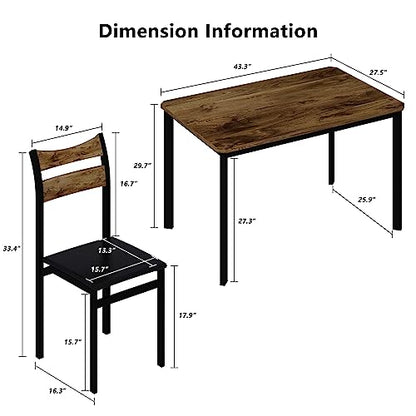 DKLGG 5-Piece Kitchen Dining Set - Elegant Gray Wood for Modern Family Meals