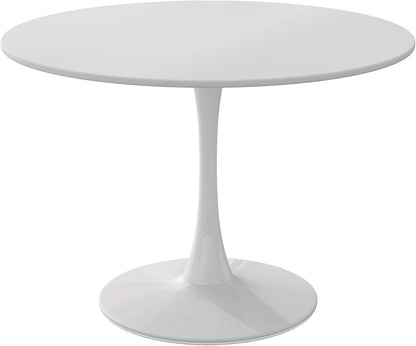 DKLGG 42" Round Dining Table - Minimalist White Tulip Design for a Chic Dining Area