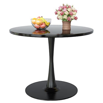 DKLGG Modern Round Dining Table - Stunning White Marble Design for Your Dining Room