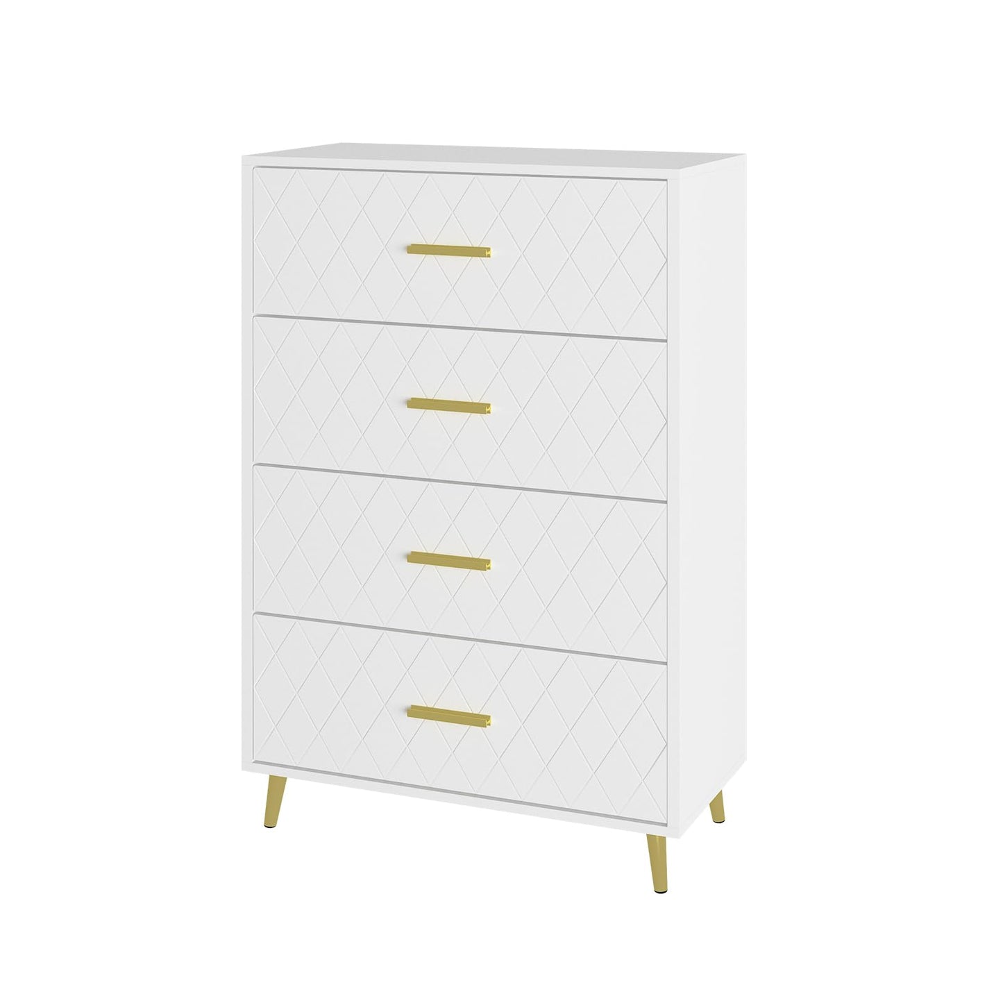 DKLGG White Nightstand Set of 2, Modern Dresser with 3 Drawers, Set of 2