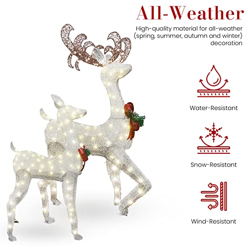 DKLGG 3-Piece LED Christmas Reindeer Set - 230 Lights for Festive Indoor/Outdoor Decor