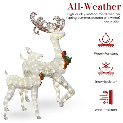 DKLGG 3-Piece LED Christmas Reindeer Set - 230 Lights for Festive Indoor/Outdoor Decor