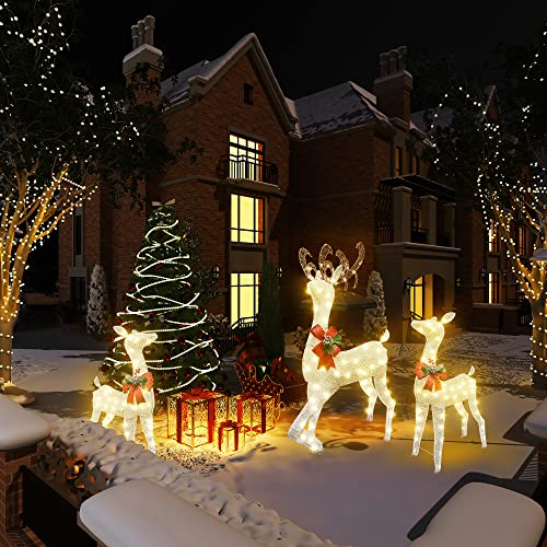 DKLGG 3-Piece LED Christmas Reindeer Set - 230 Lights for Festive Indoor/Outdoor Decor