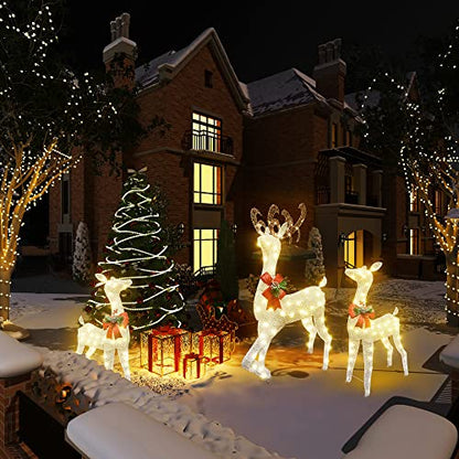 DKLGG 3-Piece LED Christmas Reindeer Set - 230 Lights for Festive Indoor/Outdoor Decor