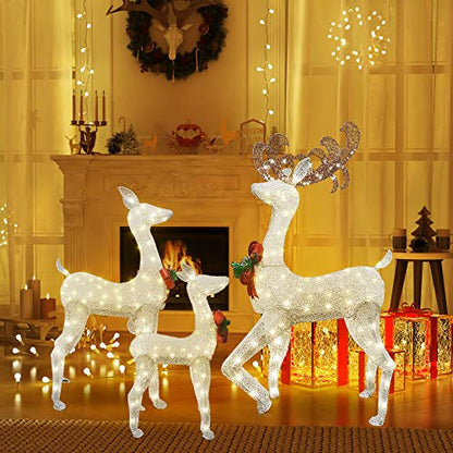 DKLGG 3-Piece LED Christmas Reindeer Set - 230 Lights for Festive Indoor/Outdoor Decor