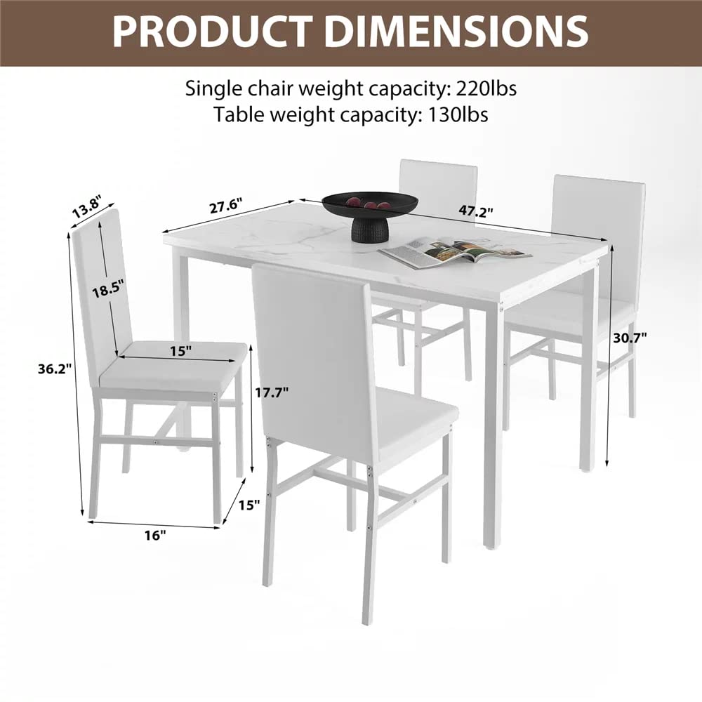 DKLGG 4-Person Dining Set, Modern 5-Piece Table and Chairs for Kitchen - Perfect Home Dining Experience