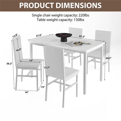 DKLGG 4-Person Dining Set, Modern 5-Piece Table and Chairs for Kitchen - Perfect Home Dining Experience