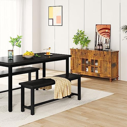 DKLGG Black Dining Stools - Set of 2 39-Inch Benches for a Sleek and Modern Look