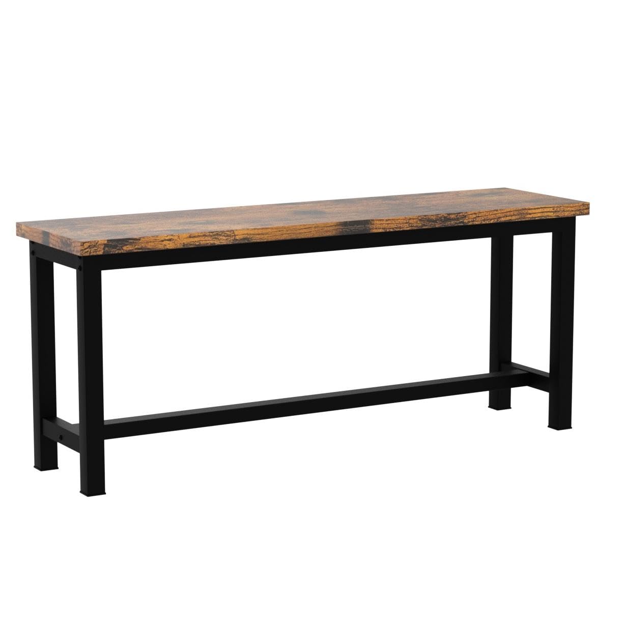 DKLGG Industrial Dining Room Bench Set of 2 - Rustic Brown for Charming Dining Spaces