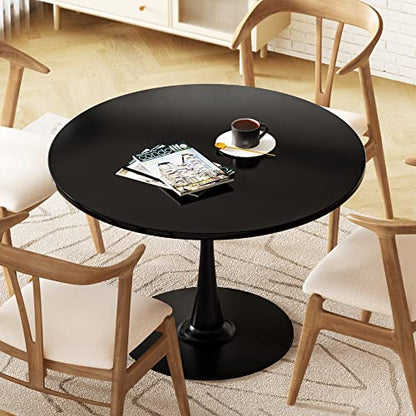 DKLGG Modern Round Dining Table - Stunning White Marble Design for Your Dining Room