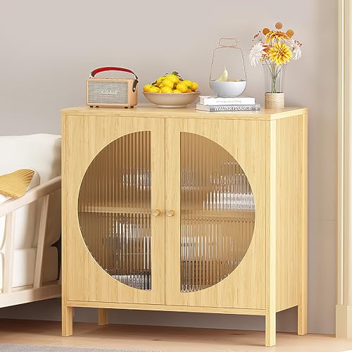 DKLGG Bohemian Kitchen Buffet Cabinet - Oak Sideboard for Functional and Stylish Storage