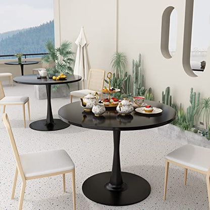 DKLGG Modern Round Dining Table - Stunning White Marble Design for Your Dining Room