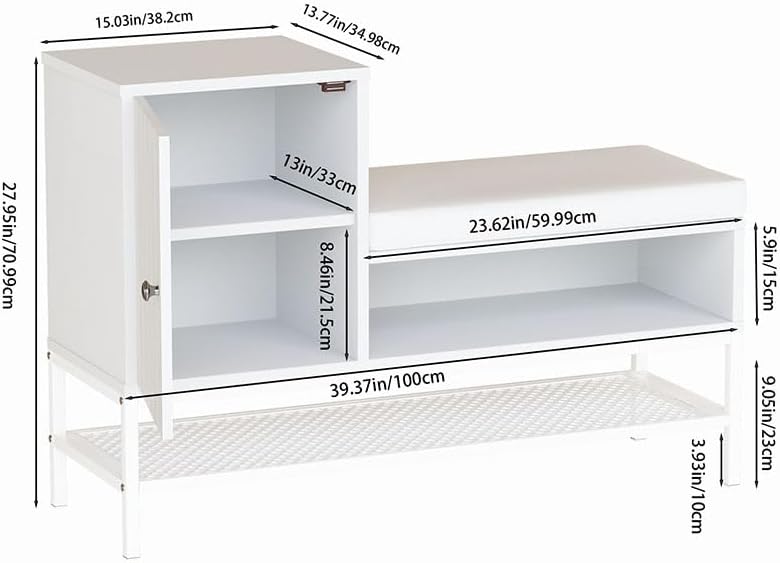 DKLGG Elegant White Multifunctional Shoe Storage Cabinet – Ideal for Home Organization