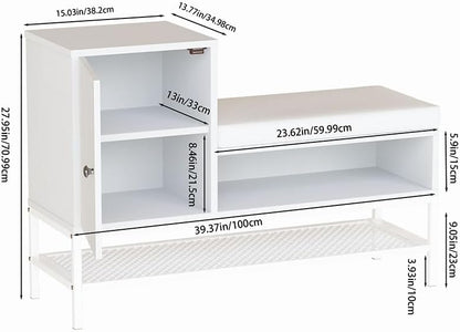 DKLGG Elegant White Multifunctional Shoe Storage Cabinet – Ideal for Home Organization