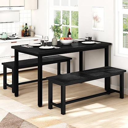 DKLGG Black Dining Stools - Set of 2 39-Inch Benches for a Sleek and Modern Look