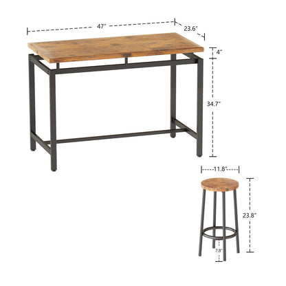 DKLGG Industrial Kitchen Dining Table and Chairs Set of 5 - Perfect for Modern Dining