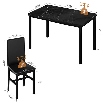 DKLGG 3-Piece Wooden Dining Table Set for Small Spaces, Compact Kitchen Table & Chairs