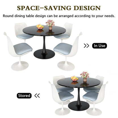 DKLGG Modern Round Dining Table - Stunning White Marble Design for Your Dining Room