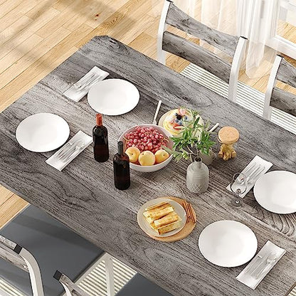 DKLGG 5-Piece Kitchen Dining Set - Elegant Gray Wood for Modern Family Meals