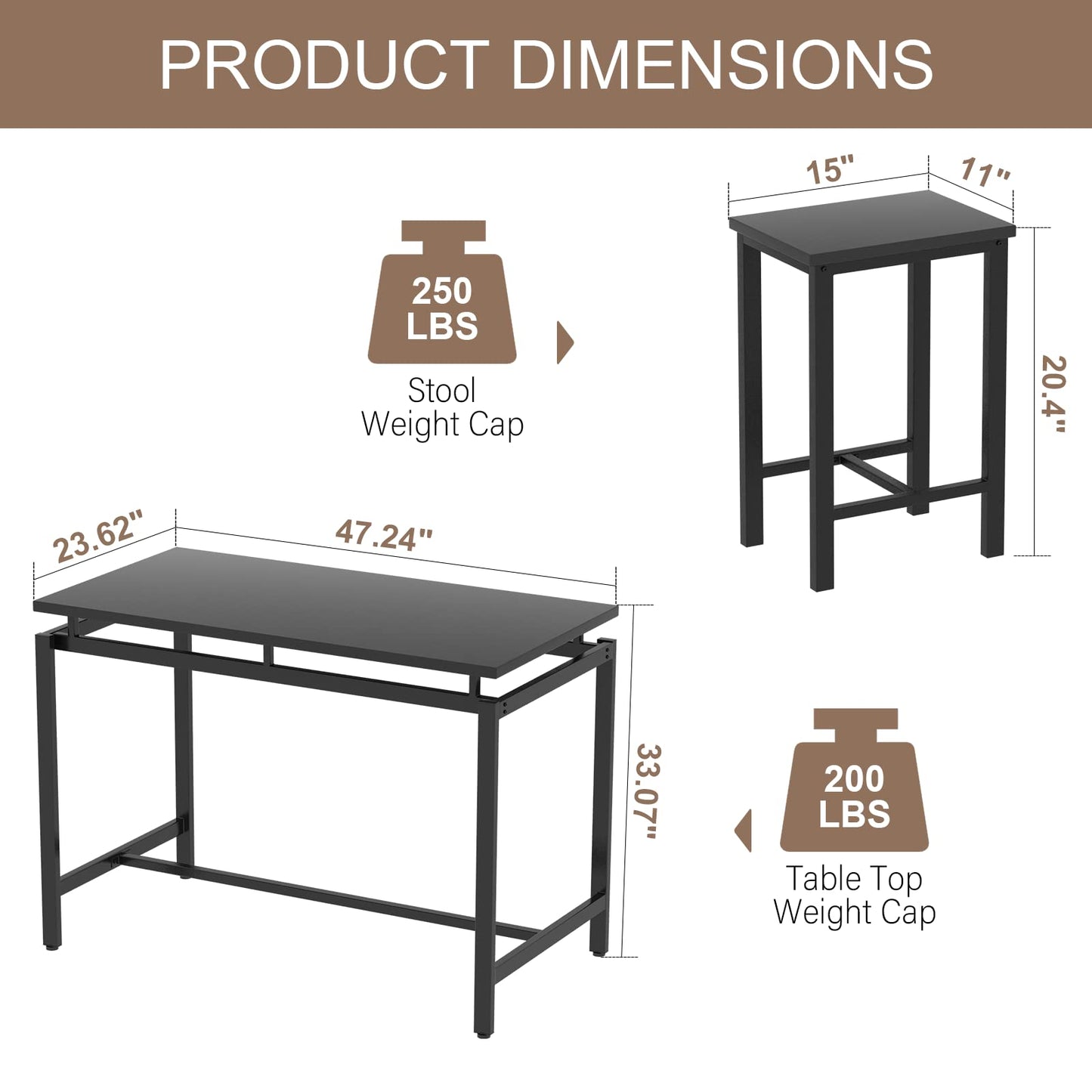 DKLGG 5-Piece Beige High Bar Dining Set - Perfect for Entertaining with Countertop Table and 4 Chairs