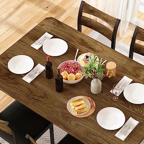 DKLGG 5-Piece Kitchen Dining Set - Elegant Gray Wood for Modern Family Meals