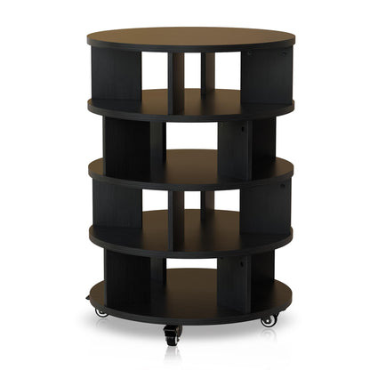 DKLGG Black Revolving Shoe Rack Tower - 4-Tier Design for Space-Saving Shoe Organization