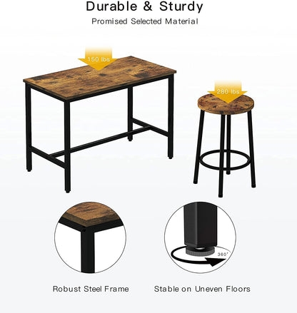 DKLGG Industrial Kitchen Dining Table and Chairs Set of 5 - Perfect for Modern Dining