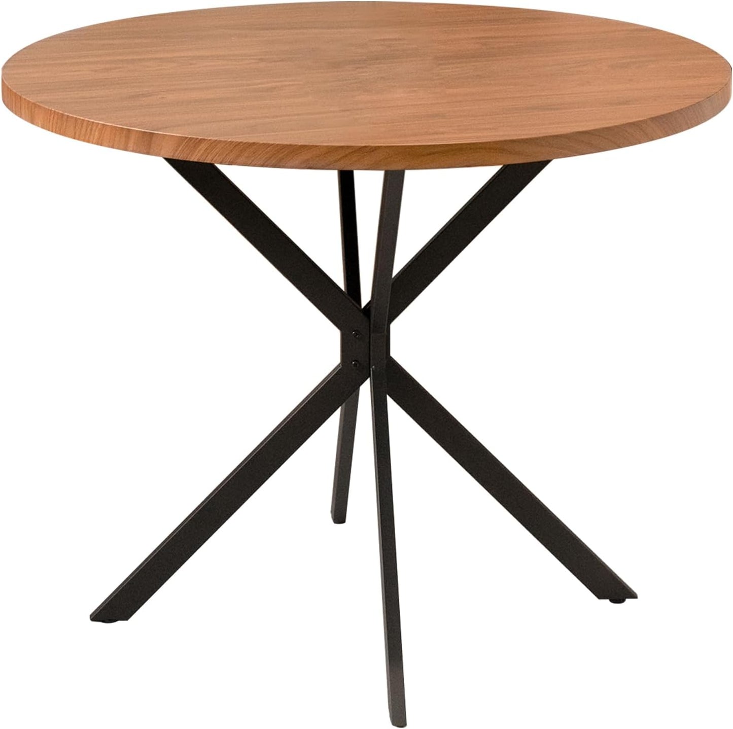 DKLGG 39-Inch Round Walnut Dining Table, Mid-Century Modern Style, Seats 4-6