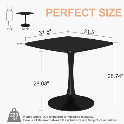 DKLGG 32-Inch White Mid-Century Modern Tulip Dining Table - Round Kitchen Table with Sturdy Base