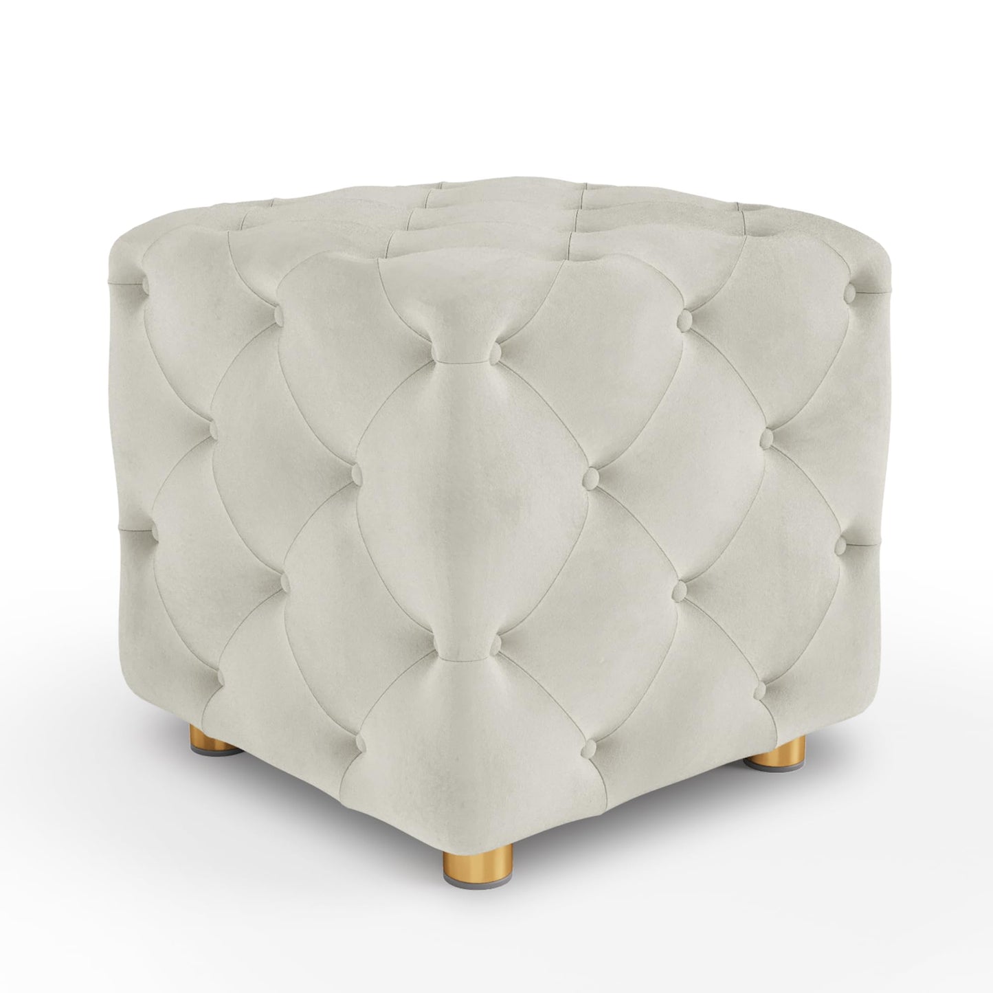 DKLGG Elegant Square Velvet Ottoman - Modern Design with Button Accent for Any Space