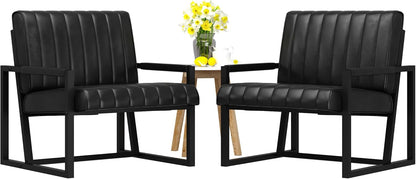 DKLGG Set of 2 Mid-Century Modern Armchairs - Elegant Black Chairs for Any Room