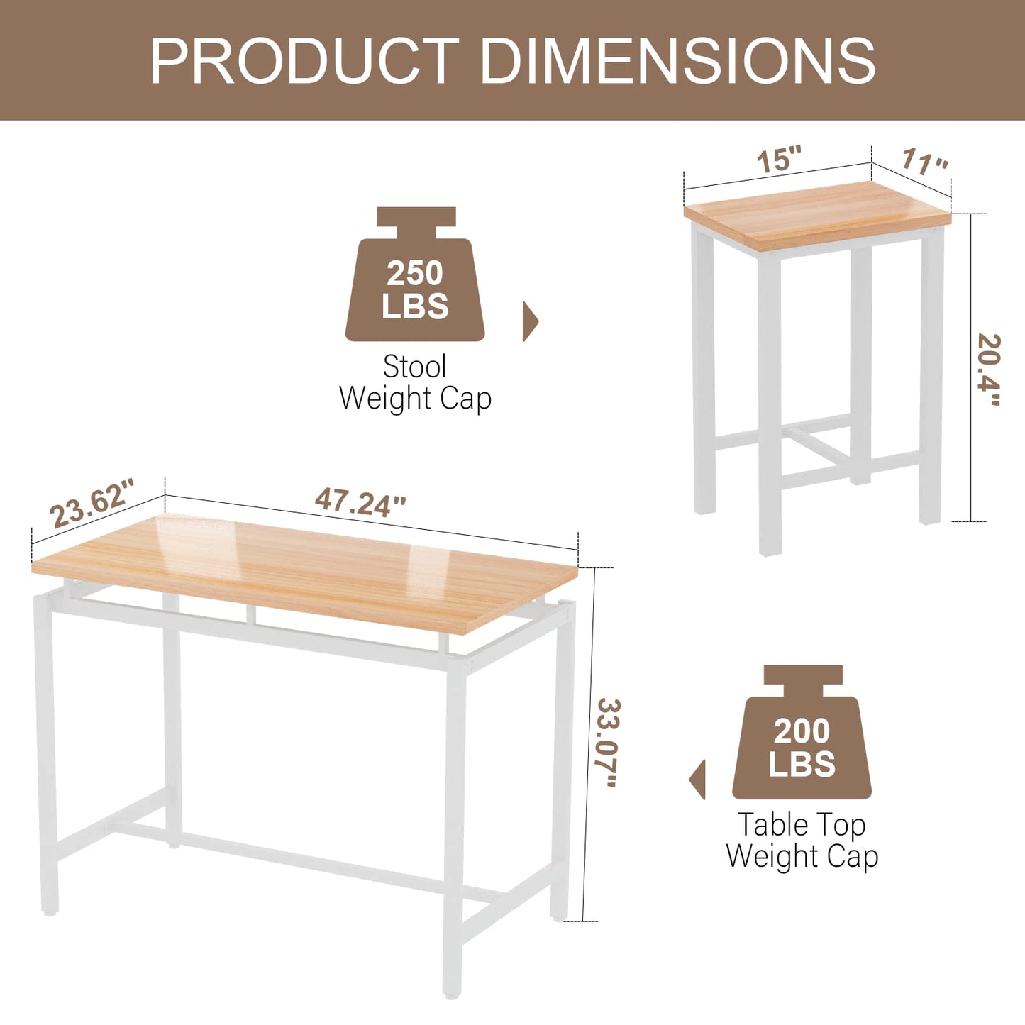 DKLGG 5-Piece Beige High Bar Dining Set - Perfect for Entertaining with Countertop Table and 4 Chairs