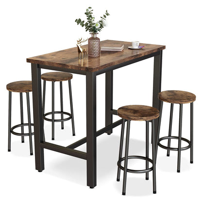 DKLGG Modern 3-Piece Industrial Bar Set for 2 - Stylish Table with Integrated Storage Solutions