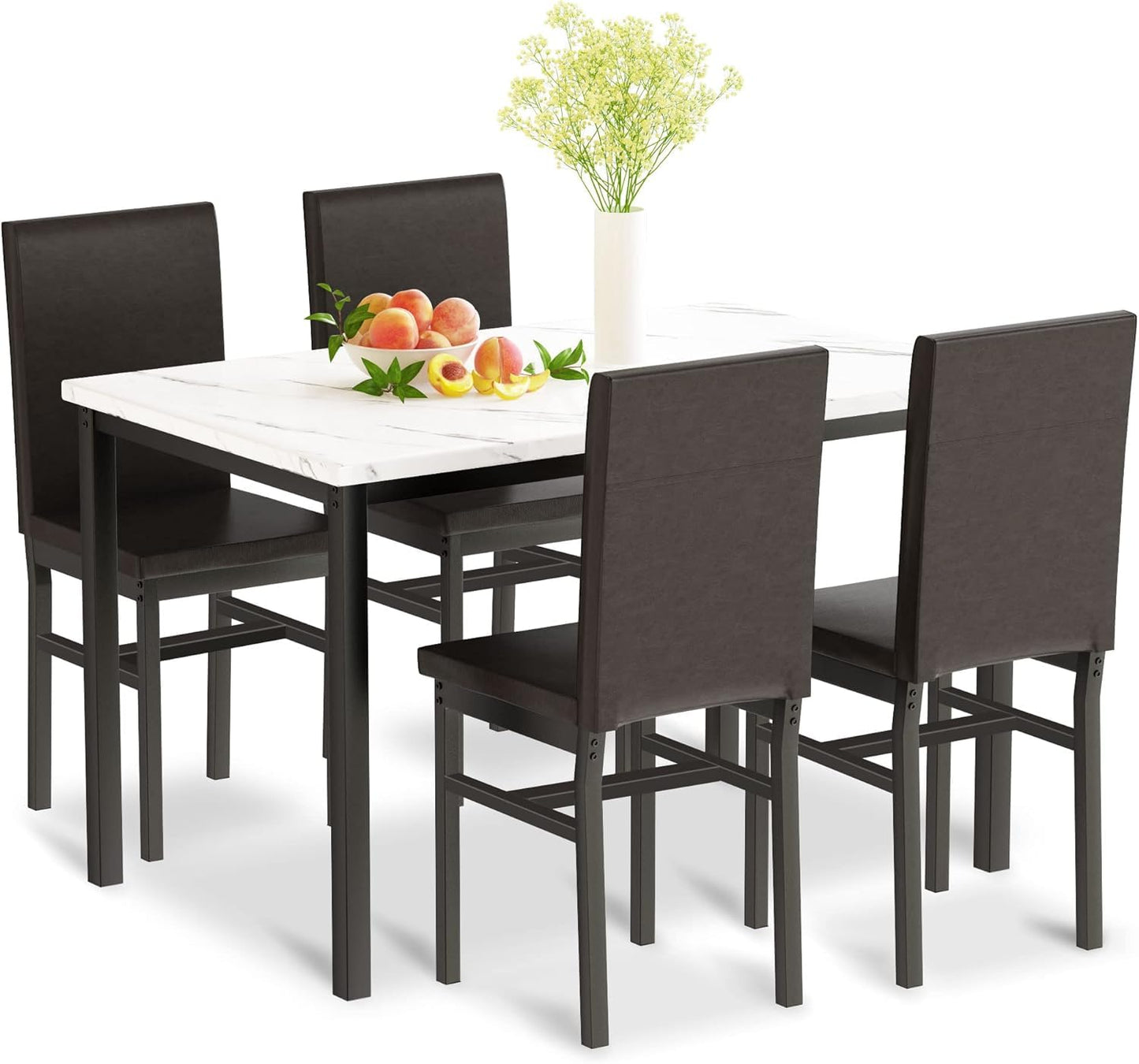 DKLGG 4-Person Dining Set, Modern 5-Piece Table and Chairs for Kitchen - Perfect Home Dining Experience