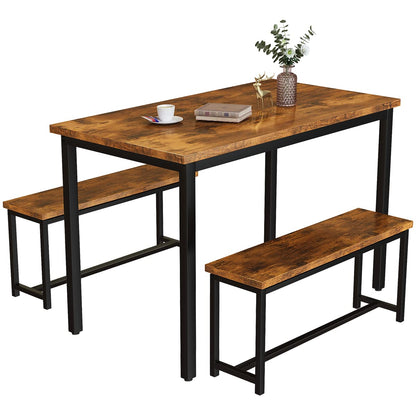 DKLGG Modern 3-Piece Industrial Bar Set for 2 - Stylish Table with Integrated Storage Solutions