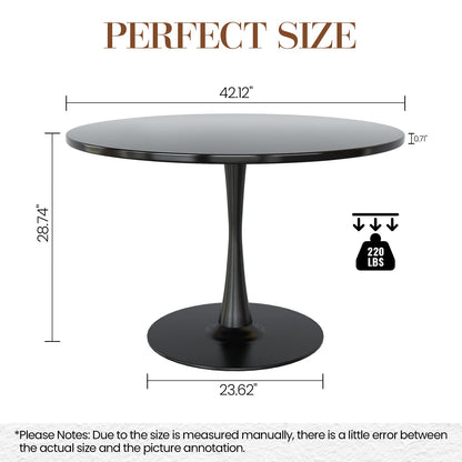 DKLGG Modern Round Dining Table - Stunning White Marble Design for Your Dining Room