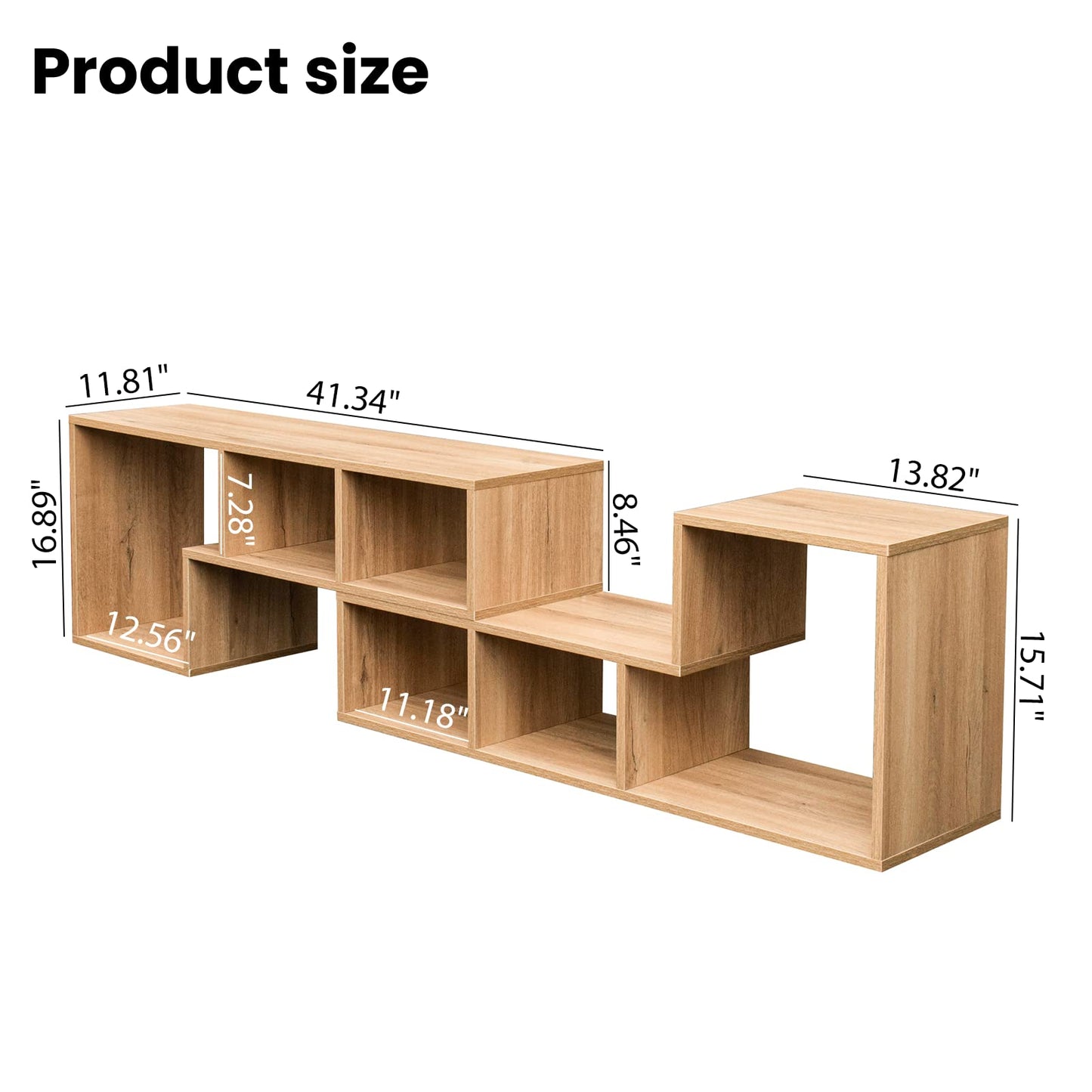 DKLGG L-Shaped TV Cabinet - 2-Tier Cube Bookcase for Books and Decor