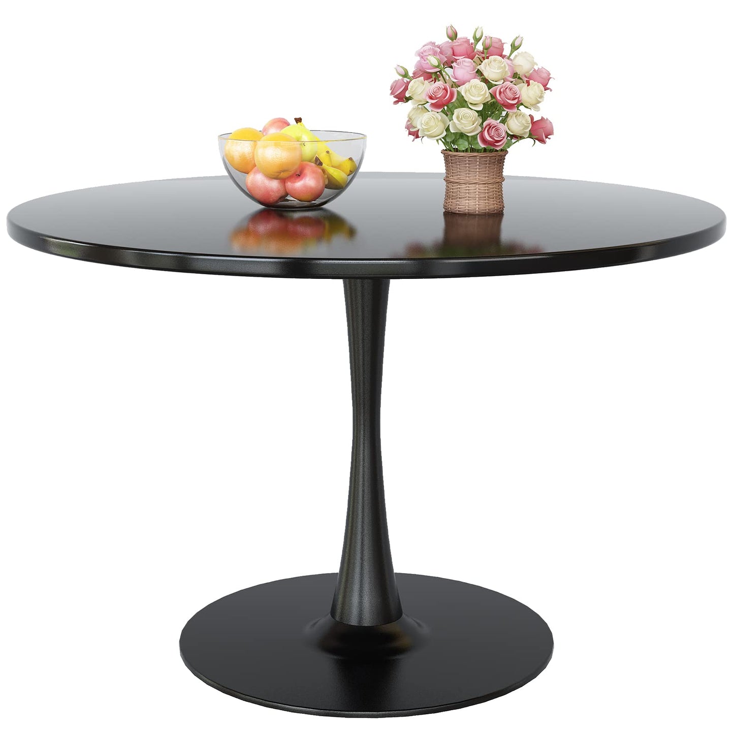 DKLGG Modern Round Dining Table - Stunning White Marble Design for Your Dining Room