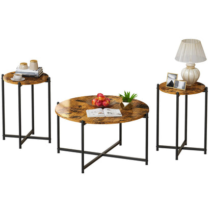 DKLGG Elegant Rustic Brown Vintage Coffee Tables – Perfect for Any Living Room